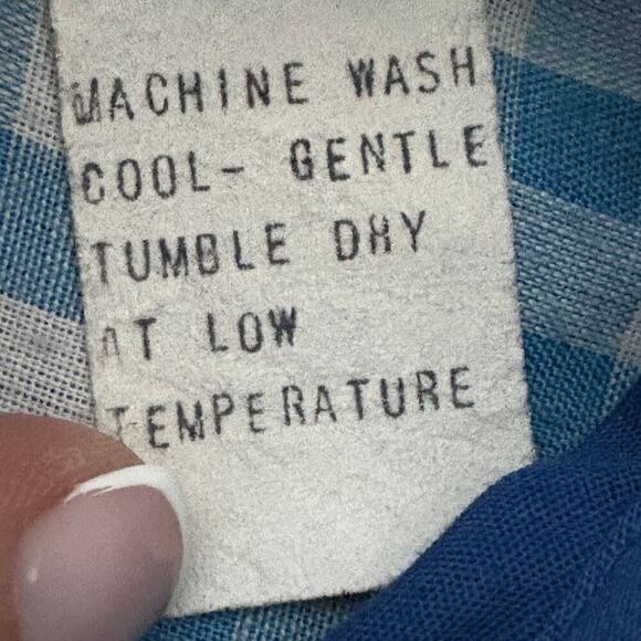 Leisure Jacket 70sVintage Activa Blue Sz 12 plaid contrast ( missing buttons) - Picture 6 of 14